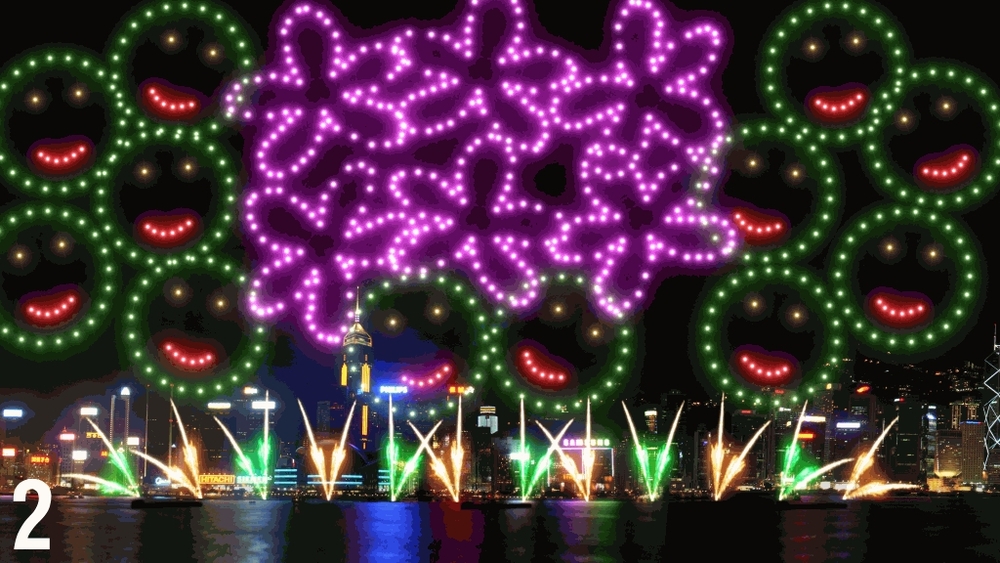 Concept photos for the eight scenes during the fireworks display.