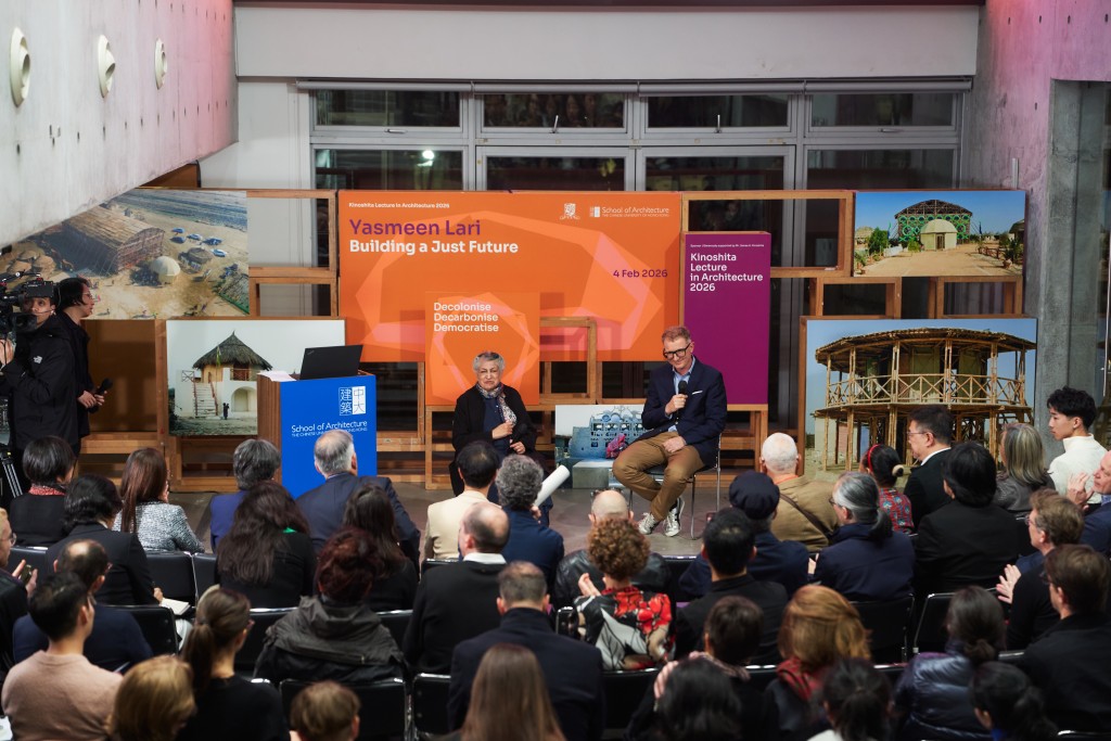 Yasmeen Lari and Peter Ferretto, Director of the School of Architecture at CUHK.