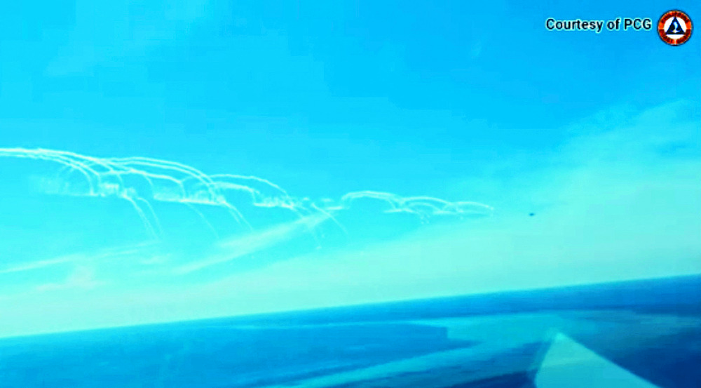 Manila said flares were fired off from Chinese-controlled Subi Reef when a Philippines fisheries plane was on patrol. Manila said flares were fired off from Chinese-controlled Subi Reef when a Philippines fisheries plane was on patrol.