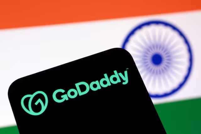 GoDaddy logo and Indian flag in this illustration taken July 2, 2026. REUTERS/Dado Ruvic/Illustration