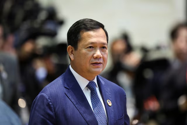 Cambodia's Prime Minister Hun Manet attends the retreat session of the 45th ASEAN Summit at the National Convention Centre in Vientiane, Laos, October 9, 2024. REUTERS/Athit Perawongmetha 