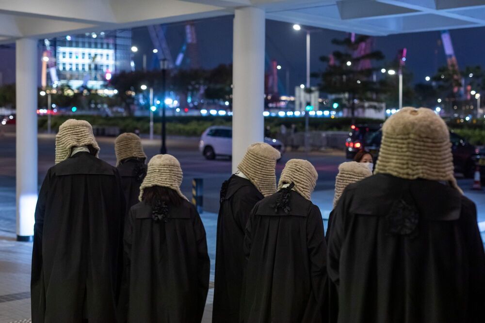 Barristers at the opening of the legal year. Above: Ambrose Lam.BLOOMBERG Barristers at the opening of the legal year. Above: Ambrose Lam.BLOOMBERG