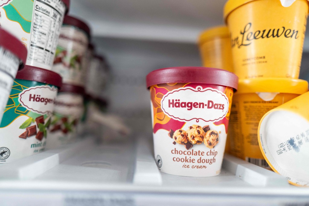 Haagen-Dazs ice cream is displayed on shelves at a Target store on March 23, 2026 in Austin, Texas. AFP