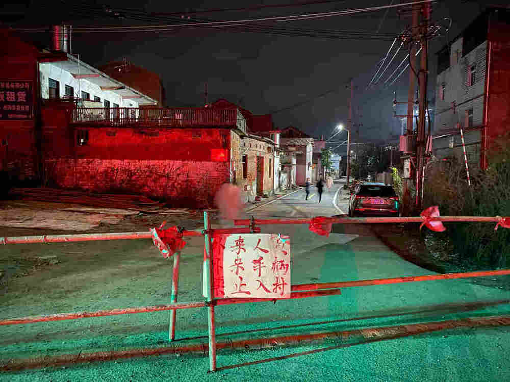 Villagers just outside the city of Nanchang, Jiangxi, erected their own blockade with a sign that says, 'Outside people and cars forbidden from entering.' Villagers just outside the city of Nanchang, Jiangxi, erected their own blockade with a sign that says, 'Outside people and cars forbidden from entering.'