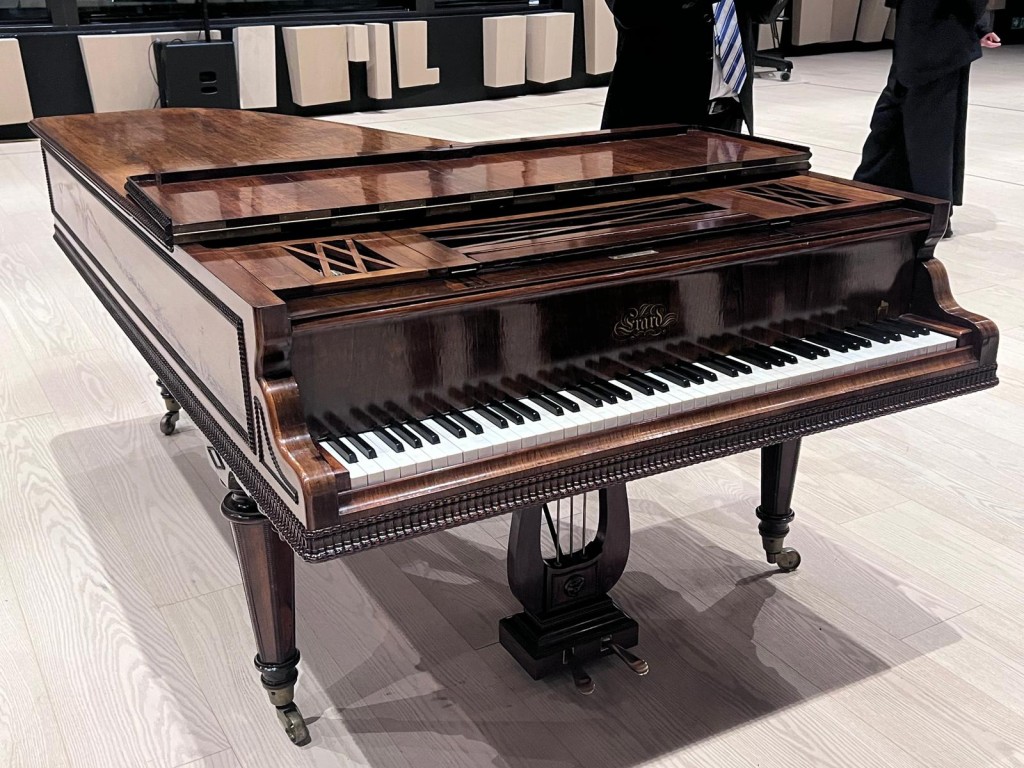 The Erard piano at the Scoring Stage, Baptist University.