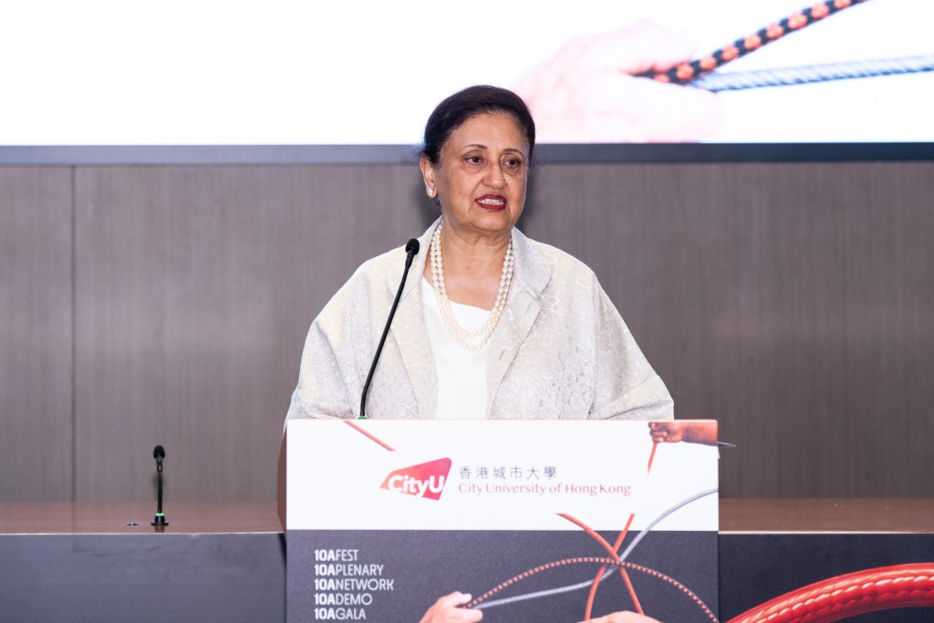Guest of Honour, Founding Patron and Honorary Chairperson of the Advisory Committee of the Indra and Harry Banga Gallery, Indra Banga shares remarks at 10AFEST 2026, marking the Gallery’s 10th anniversary.