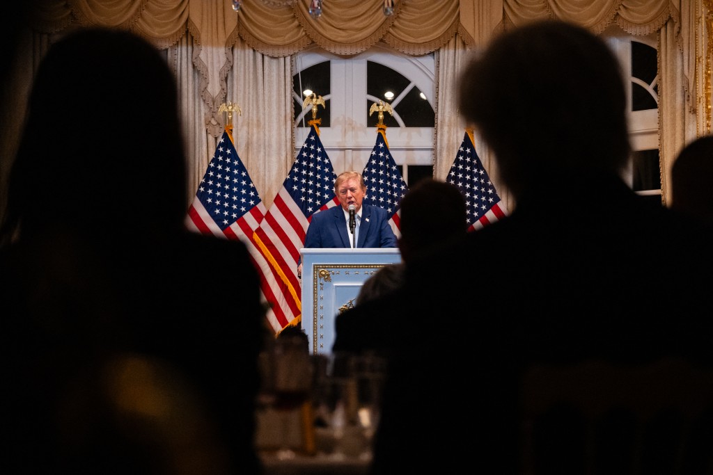 U.S. President Donald Trump speaks during an RNC fundraising event at Mar-a-Lago on October 16, 2026 in Palm Beach, Florida. President Trump is spending the weekend at his Mar-a-Lago resort. Eric Lee/Getty Images/AFP