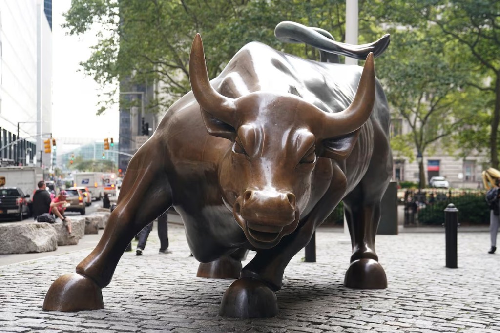 The Charging Bull statue, also known as the Wall St Bull, is pictured in the financial district, in the Manhattan borough of New York City, New York, US. Reuters