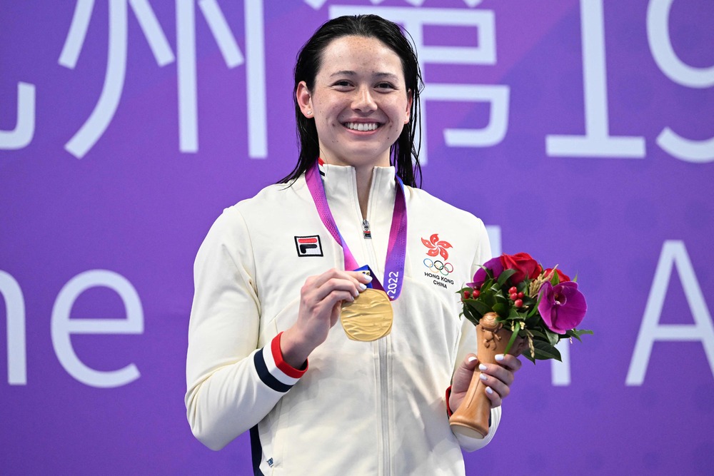 Siobhan Haughey adds the 100m freestyle gold medal to her success in the 200m freestyle a night earlier. AFP