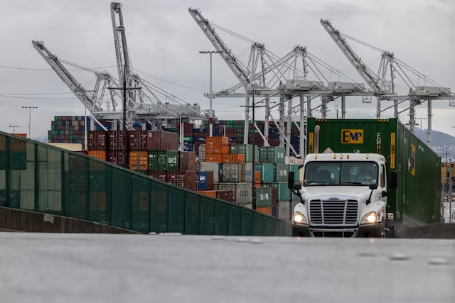 Shipping containers are seen at the port of Oakland, as trade tensions continued over U.S. tariffs with China, in Oakland, California, U.S., May 12, 2025. REUTERS/Carlos Barria/File Photo 