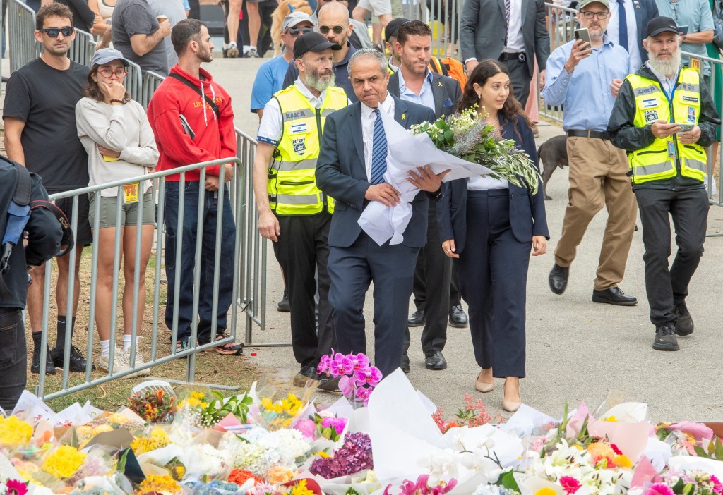 Israel's ambassador to Australia, Amir Maimon, visits the floral tribute at Bondi Beach to honour the victims of a mass shooting targeting a Hanukkah celebration on Sunday at Bondi Beach, in Sydney, Australia, December 16, 2025. REUTERS/Jeremy Piper