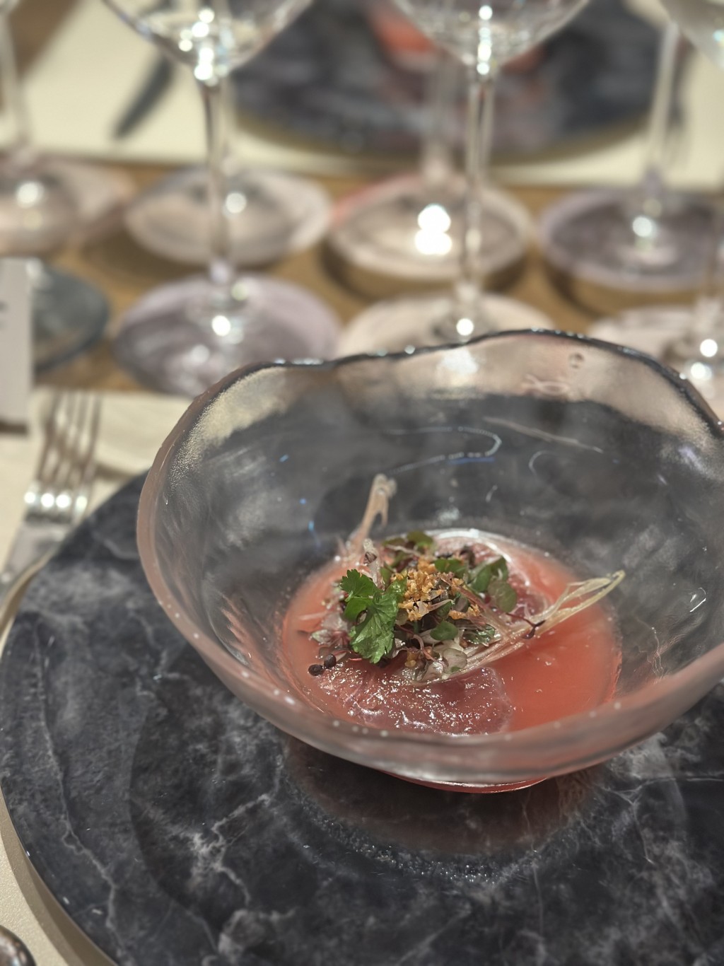 Straw-grilled Returning Bonito with Fermented Tomatoes.