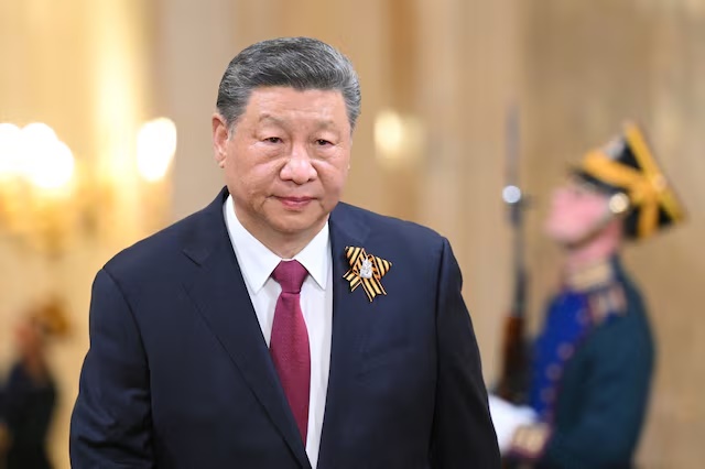 Chinese President Xi Jinping arrives at the Kremlin to attend a festive concert in Moscow, Russia, May 8, 2025. Alexander Kryazhev/Host agency RIA Novosti/Handout via REUTERS/ File Photo