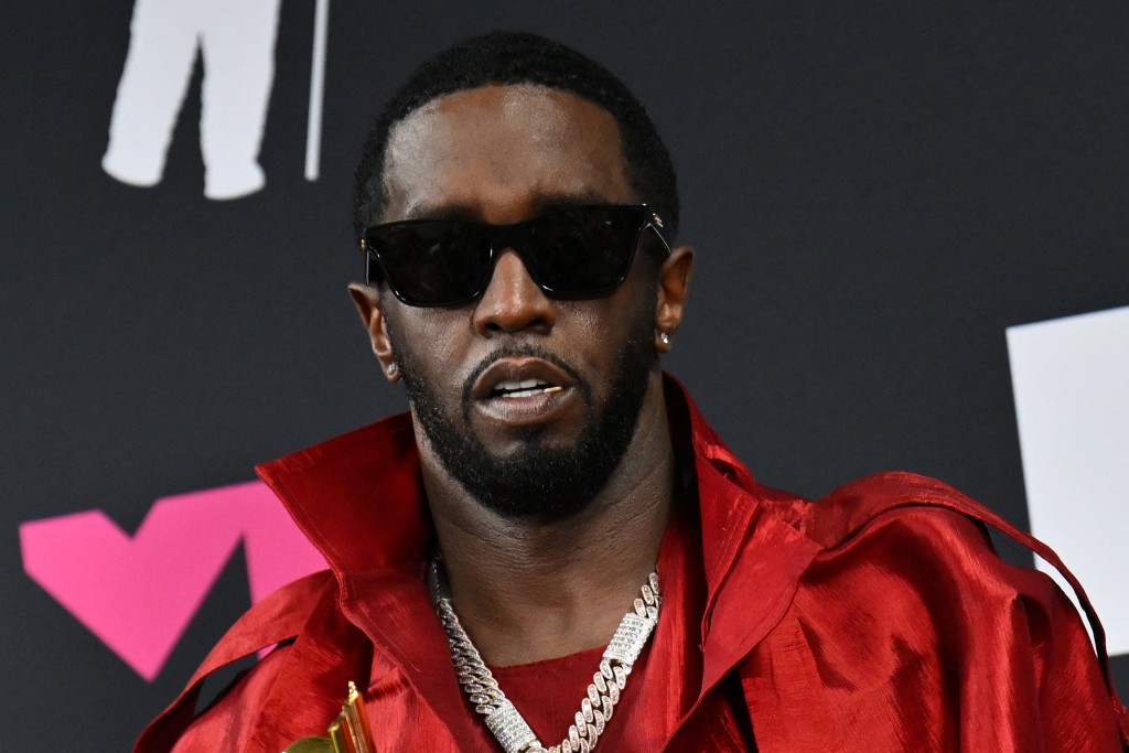 FILES) US producer-musician Sean "Diddy" Combs gestures in the press room during the MTV Video Music Awards at the Prudential Center in Newark, New Jersey, on September 12, 2023. 