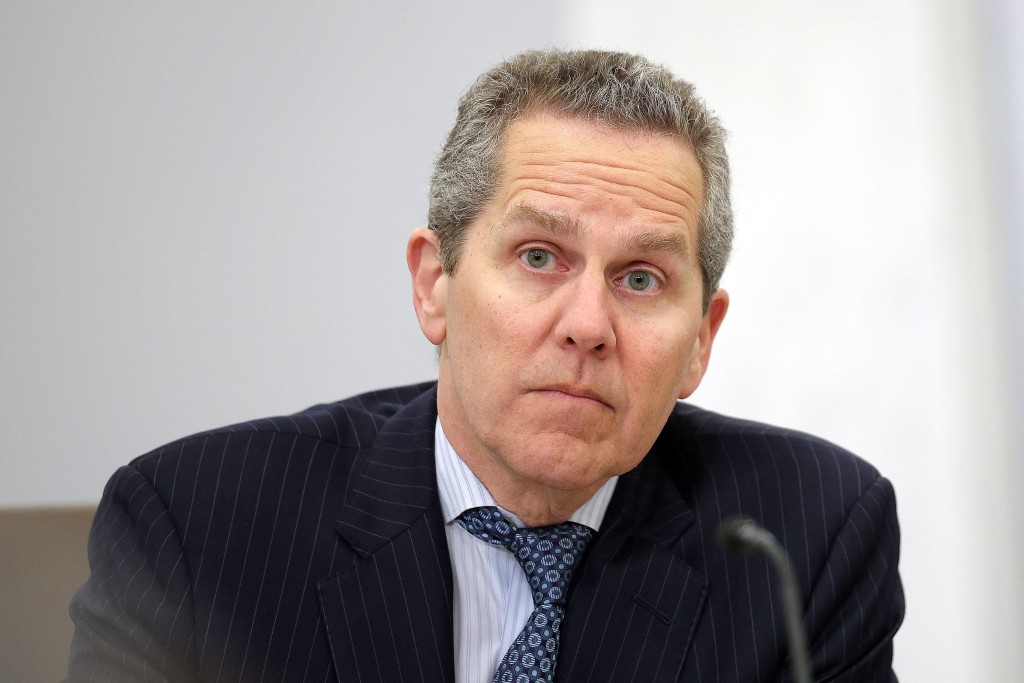 Federal Reserve Board Governor Michael Barr participates in a board meeting at the Federal Reserve on March 19, 2026 in Washington, DC. The board met to meet to discuss a proposal to loosen capital requirements for large and regional banks, scaling back stricter regulations. Kevin Dietsch/Getty Images/AFP (Photo by Kevin Dietsch / GETTY IMAGES NORTH AMERICA / Getty Images via AFP)