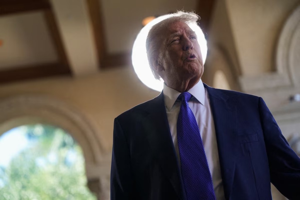 President Donald Trump arrives. REUTERS