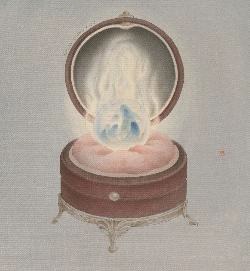 Zhang Xiaoli, Secluded Retreat, 2025, Ink and colour on silk, 34.5x29cm.