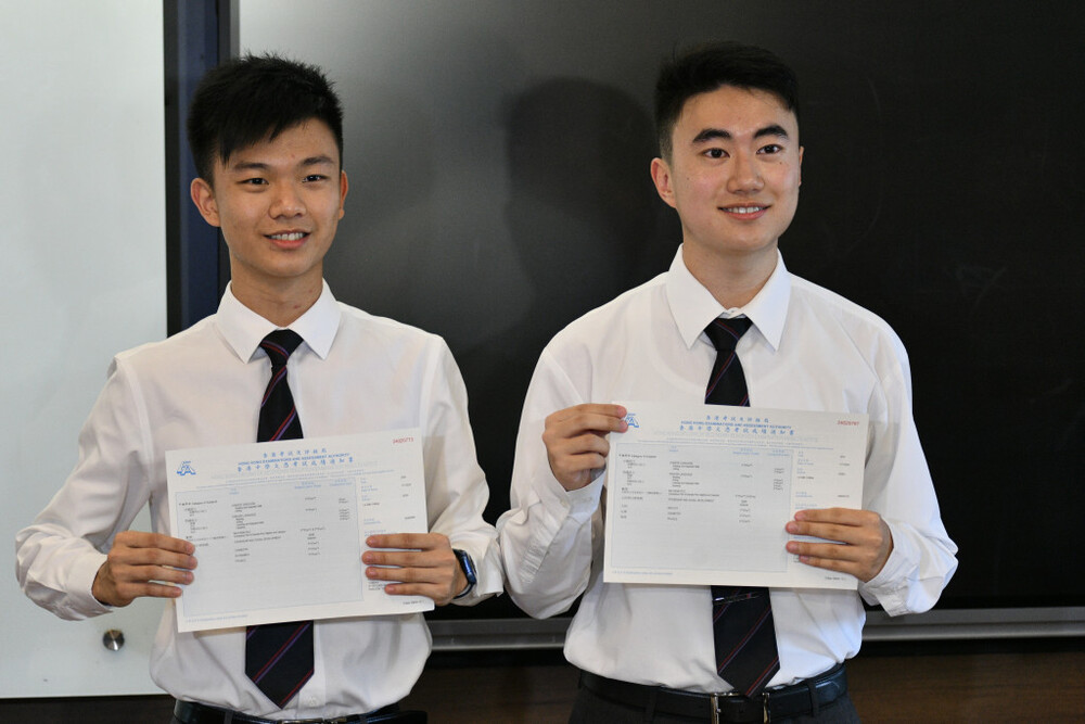 Chung Pak-lun (L) and Chan Chak-fung (R) from La Salle College. 