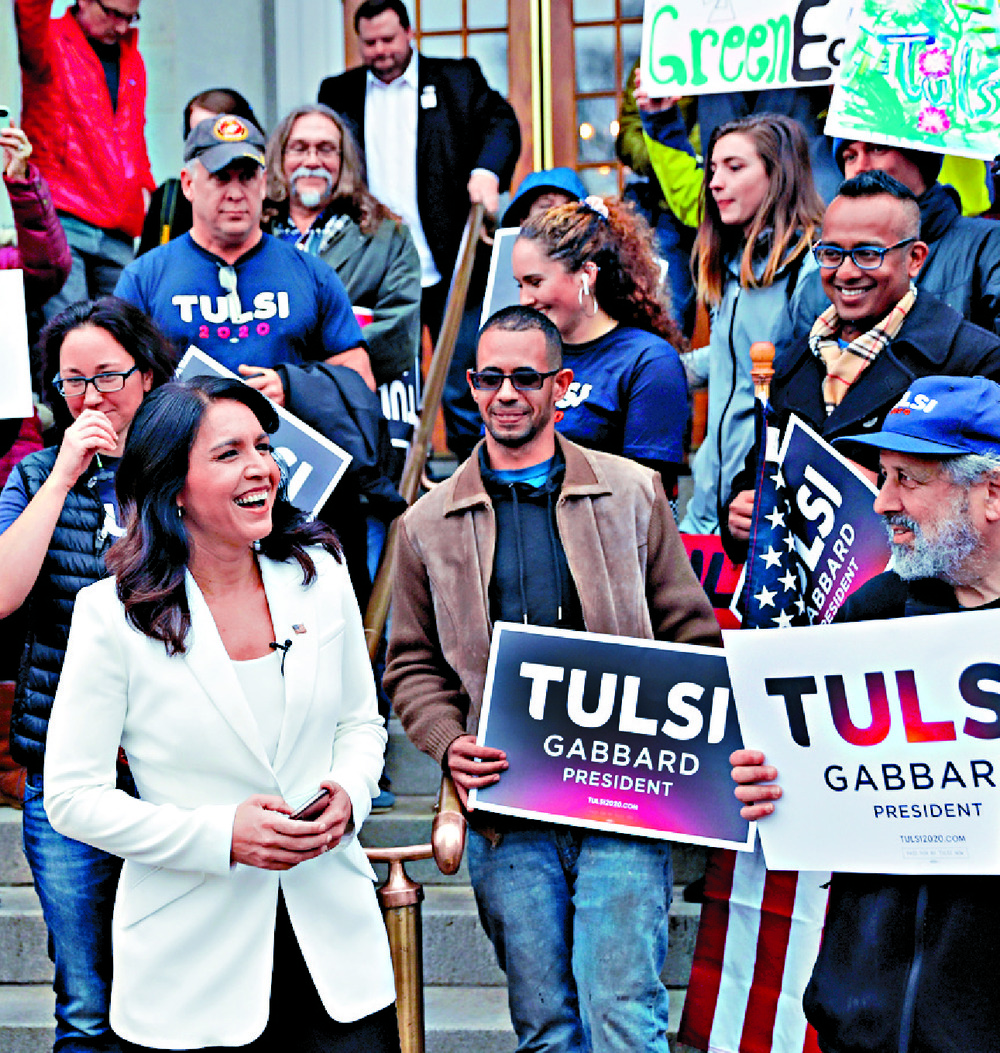 Four years ago, Tulsi Gabbard sought the Democratic Party presidential nomination. REUTERS Four years ago, Tulsi Gabbard sought the Democratic Party presidential nomination. REUTERS