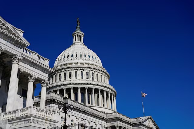A view of the dome of the U.S. Capitol building, during a vote in the U.S. House of Representatives on a stopgap spending bill to avert a partial government shutdown that would otherwise begin October 1, on Capitol Hill in Washington, D.C. U.S., September 19, 2025. REUTERS/Kent Nishimura/File Photo 