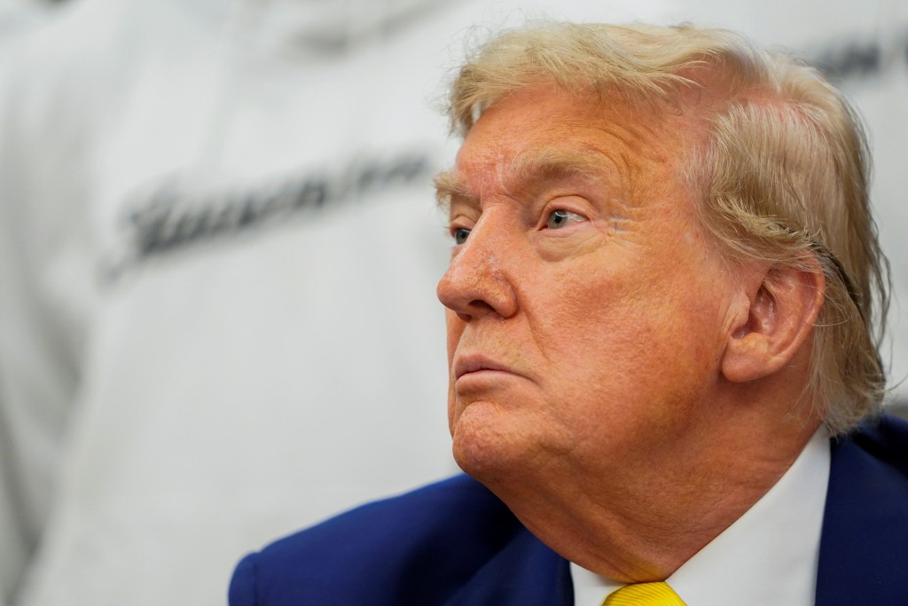U.S. President Donald Trump looks on during a meeting with players of the Juventus soccer team in the Oval Office of the White House in Washington, D.C., U.S., June 18, 2025. (Reuters)