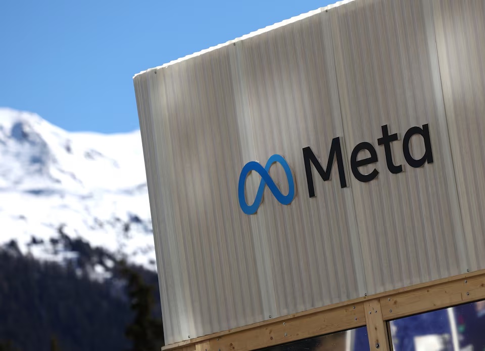 The logo of Meta is seen at the entrance of the company's temporary stand ahead of the World Economic Forum (WEF) in Davos, Switzerland January 18, 2025. (Reuters) The logo of Meta is seen at the entrance of the company's temporary stand ahead of the World Economic Forum (WEF) in Davos, Switzerland January 18, 2025. (Reuters)
