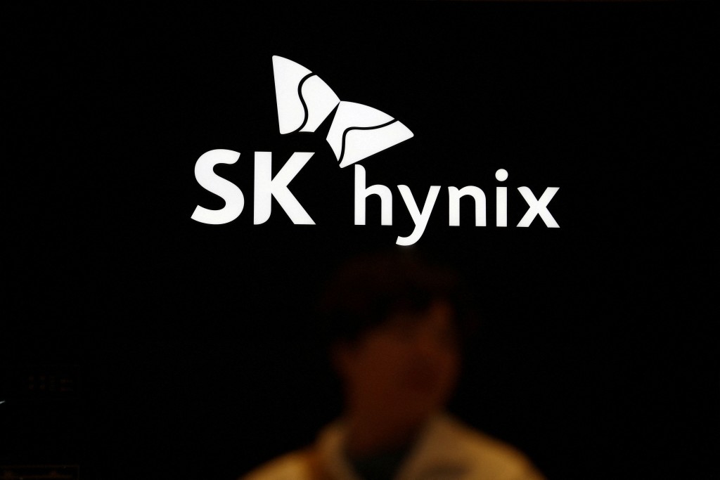 The logo of SK Hynix is seen at its booth during The 26th Semiconductor Exhibition (SEDEX 2024) in Seoul, South Korea, October 23, 2024.   REUTERS