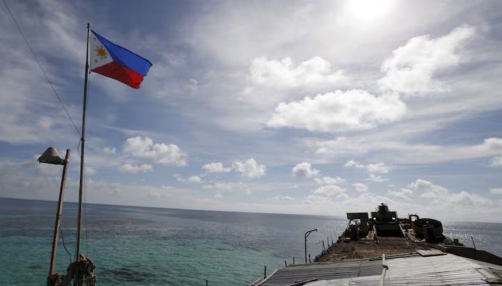 A Philippine flag flutters on BRP Sierra Madre, a dilapidated Philippine Navy ship that has been aground since 1999, on the disputed Second Thomas Shoal, part of the Spratly Islands, in the South China Sea. (Reuters) A Philippine flag flutters on BRP Sierra Madre, a dilapidated Philippine Navy ship that has been aground since 1999, on the disputed Second Thomas Shoal, part of the Spratly Islands, in the South China Sea. (Reuters)