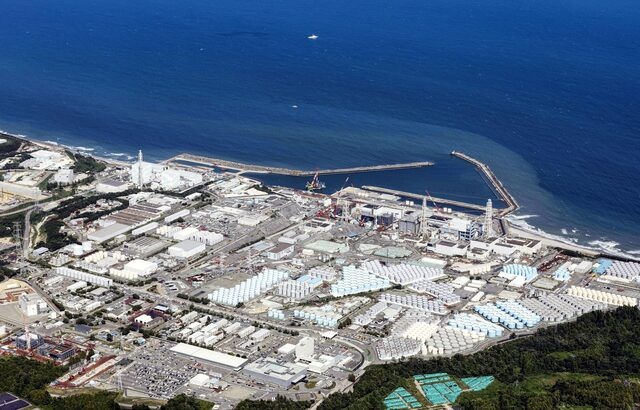 An aerial view shows the Fukushima Daiichi nuclear power plant in Okuma town, Fukushima prefecture, Japan August 24, 2023, in this photo taken by Kyodo. Kyodo/via REUTERS/File Photo