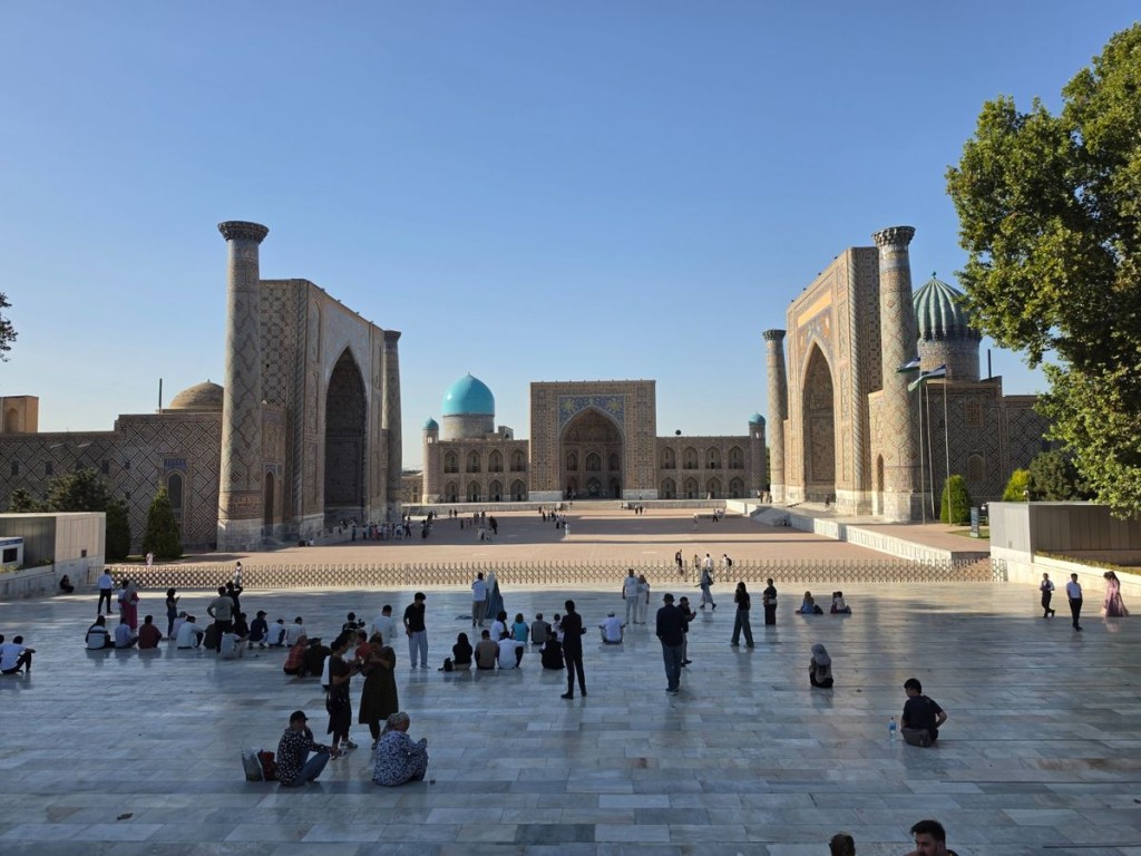Registan Square with three madrasahs.