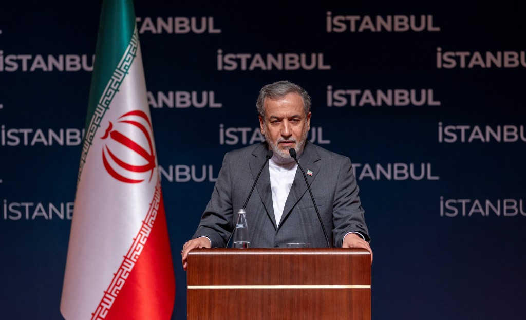 Iranian Foreign Minister Abbas Araqhchi talks during a press conference in Istanbul, Turkey, June 22, 2025. (Reuters)