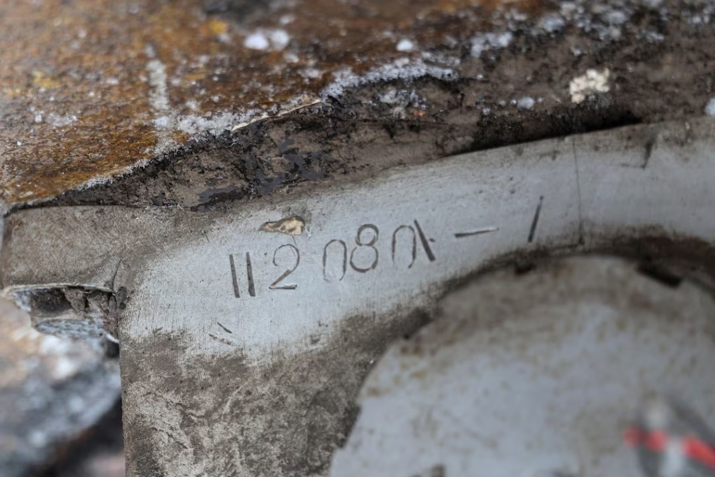 A view shows a part of an unidentified missile, which Ukrainian authorities believe to be made in North Korea and was used in a strike in Kharkiv earlier this week, amid Russia's attack on Ukraine, in Kharkiv, Ukraine January 6, 2024. REUTERS/Vyacheslav Madiyevskyy/File Photo
