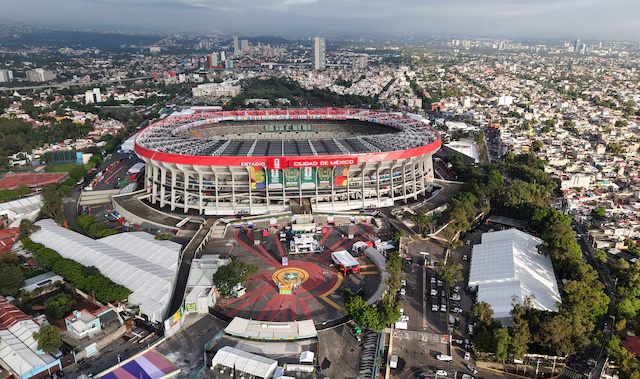 A drone view shows Ciudad de Mexico Stadium, formerly known as Azteca Stadium, ahead of the opening match of the 2026 FIFA World Cup, in Mexico City, Mexico, June 10, 2026. REUTERS/Luis Cortes