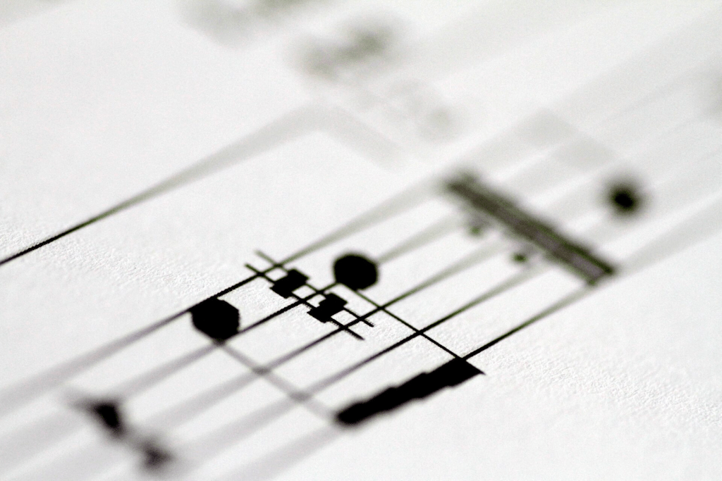 Musical notes are seen on on sheet music in this illustration photo April 4, 2018. REUTERS/Thomas White/Illustration/File Photo