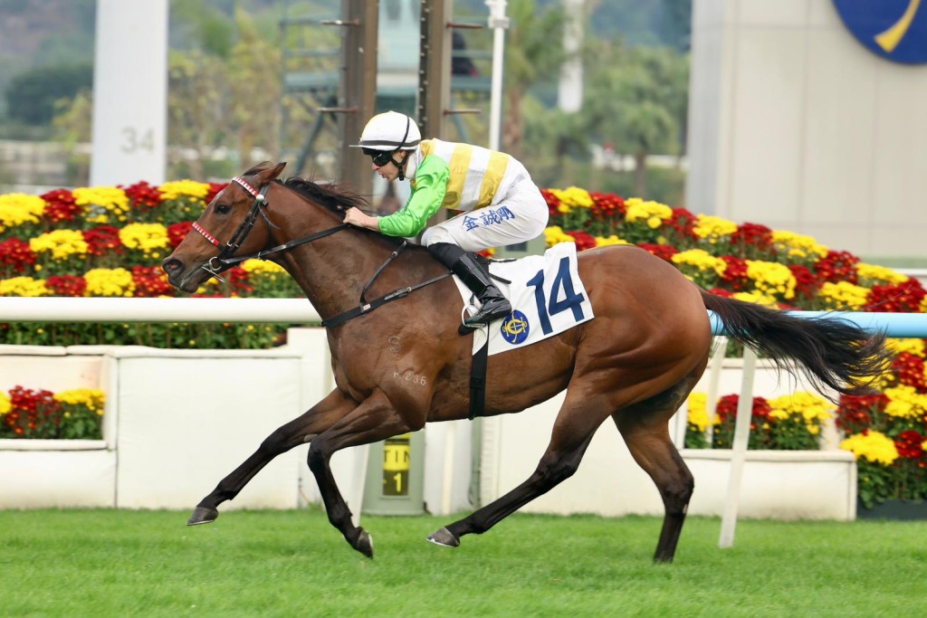 Rising Force gives Richard Kingscote his fourth win of the season. Singtao