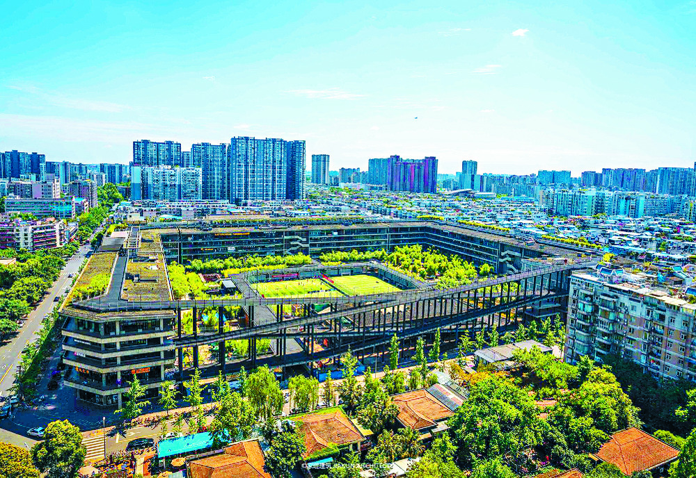 Clockwise from top: West Village in Chengdu, Museum of Clocks in Chengdu, Xiangdong Buddha Statue Museum in Shanghai, Eastern Suburb Memory in Sichuan, and No 5 Tea House in Zhejiang. Jiakun Architects