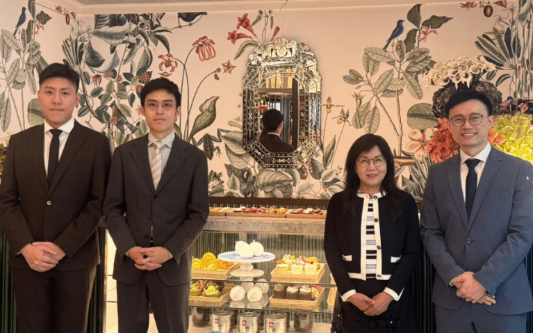 From left: Tony Fong, marketing and sales manager, William Chan, marketing and sales manager, Fonnie Chan, Kong Lau, marketing and sales assistant manager