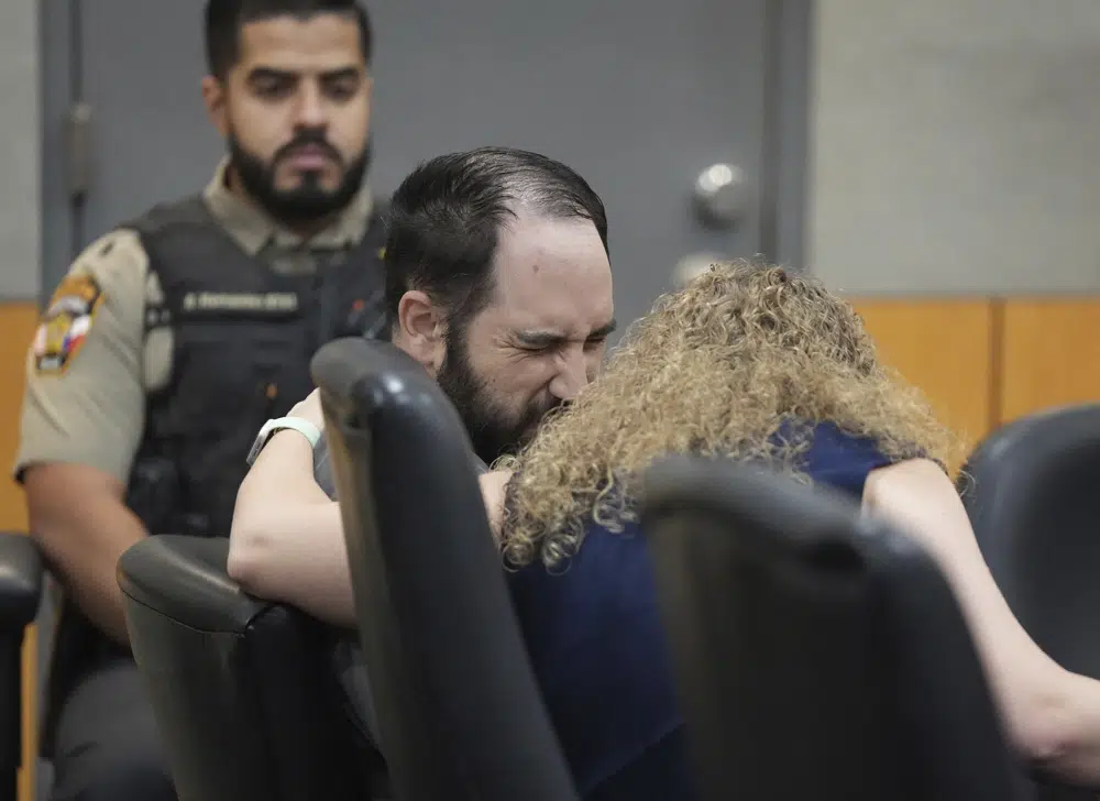 Daniel Perry reacts after being sentenced to 25 years for the murder of Garrett Foster at the Blackwell-Thurman Criminal Justice Center in Austin, Texas, on Wednesday. (AP) Daniel Perry reacts after being sentenced to 25 years for the murder of Garrett Foster at the Blackwell-Thurman Criminal Justice Center in Austin, Texas, on Wednesday. (AP)