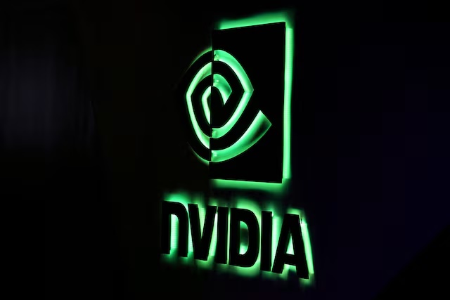 An Nvidia logo is shown at SIGGRAPH 2017 in Los Angeles, California, U.S. July 31, 2017. REUTERS/Mike Blake/File Photo 