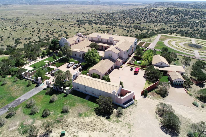 Zorro Ranch, one of the properties of financier Jeffrey Epstein, is seen in an aerial view near Stanley, New Mexico, U.S., July 15, 2019. REUTERS/Drone Base 