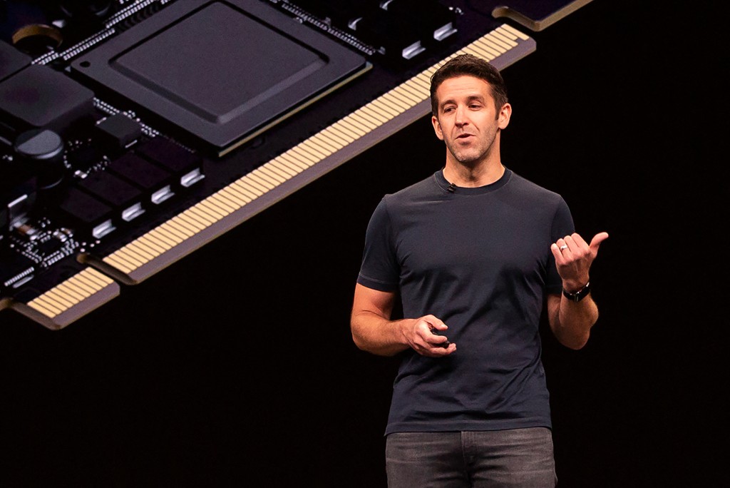 Photo by BRITTANY HOSEA-SMALL / AFP Apple's Vice president of Hardware Engineering John Ternus discusses the internal hardware of the Mac Pro during Apple's Worldwide Developer Conference (WWDC) in San Jose, California on June 3, 2019.