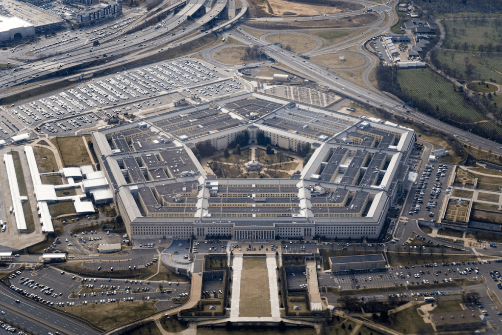 The Pentagon is seen from the air in Washington, D.C., U.S., March 3, 2022. REUTERS/Joshua Roberts/File Photo
