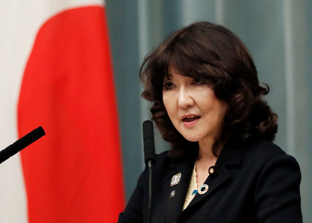 Satsuki Katayama attends a news conference at Prime Minister Shinzo Abe's official residence in Tokyo, Japan October 2, 2018. REUTERS