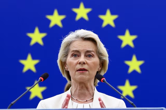 European Commission President Ursula von der Leyen delivers the State of the European Union address (SOTEU) to the European Parliament, in Strasbourg, France, September 16, 2026. REUTERS/Yves Herman/File Photo 