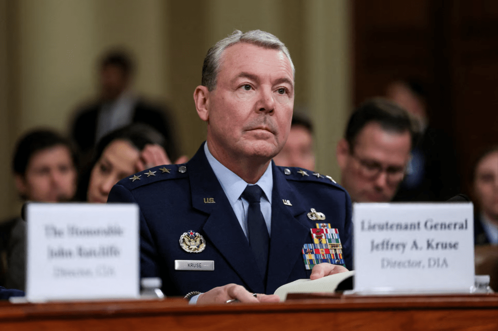 U.S. Air Force Lt. General and Director of the Defense Intelligence Agency (DIA) Jeffrey Kruse attends a House Intelligence Committee hearing about worldwide threats, on Capitol Hill in Washington, D.C., U.S., March 26, 2025. (REUTERS/Leah Millis/File Photo)