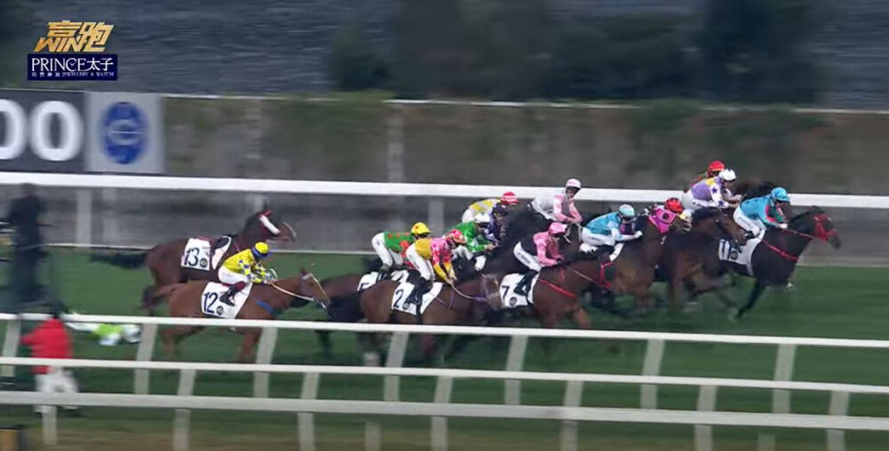 Keith Yeung Ming-lun was dislodged from the horse just after the race started. Keith Yeung Ming-lun was dislodged from the horse just after the race started.