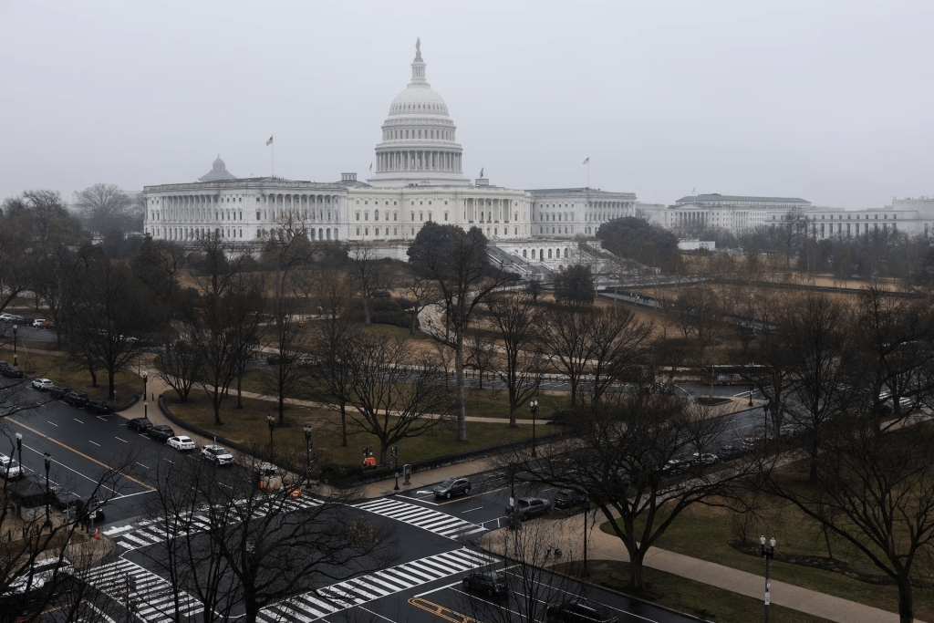 A view of the U.S. Capitol building on a rainy day in Washington, D.C., U.S., March 3, 2026. REUTERS/Kylie Cooper