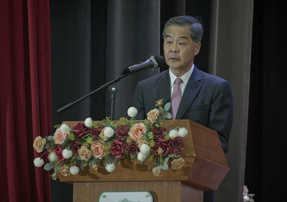 Minxin Hong Kong School, founded by Leung Chun-ying, far right, is a nonprofit school in Nansha set to open its doors in September for non-mainland students. Minxin Hong Kong School, founded by Leung Chun-ying, far right, is a nonprofit school in Nansha set to open its doors in September for non-mainland students.