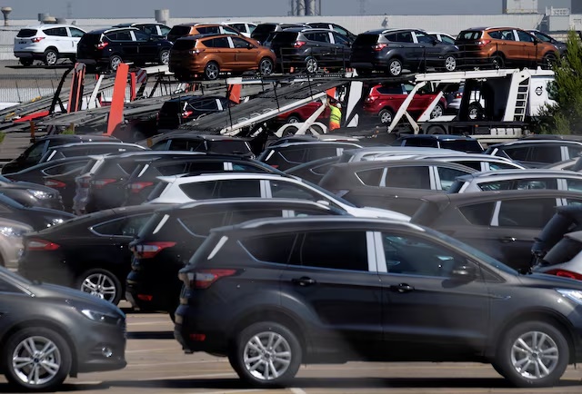 Cars are pictured at the Ford factory in Almussafes near Valencia, Spain June 15, 2018. REUTERS/Heino Kalis/File Photo