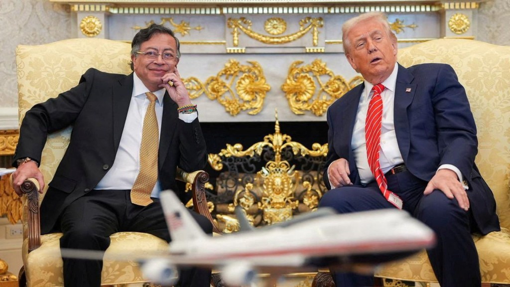 U.S. President Donald Trump and Colombian President Gustavo Petro meet. Reuters